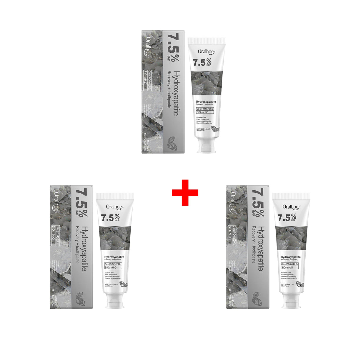 Hydroxyapatite Toothpaste and Enamel Repair Cream for Daily Whitening and Care