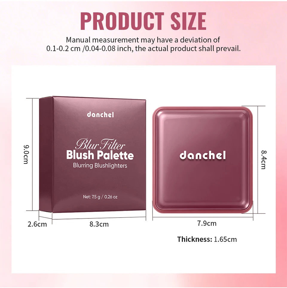 Blur Filter Blush Palette and Cheek Makeup Kit for a Natural Flushed Look - 15