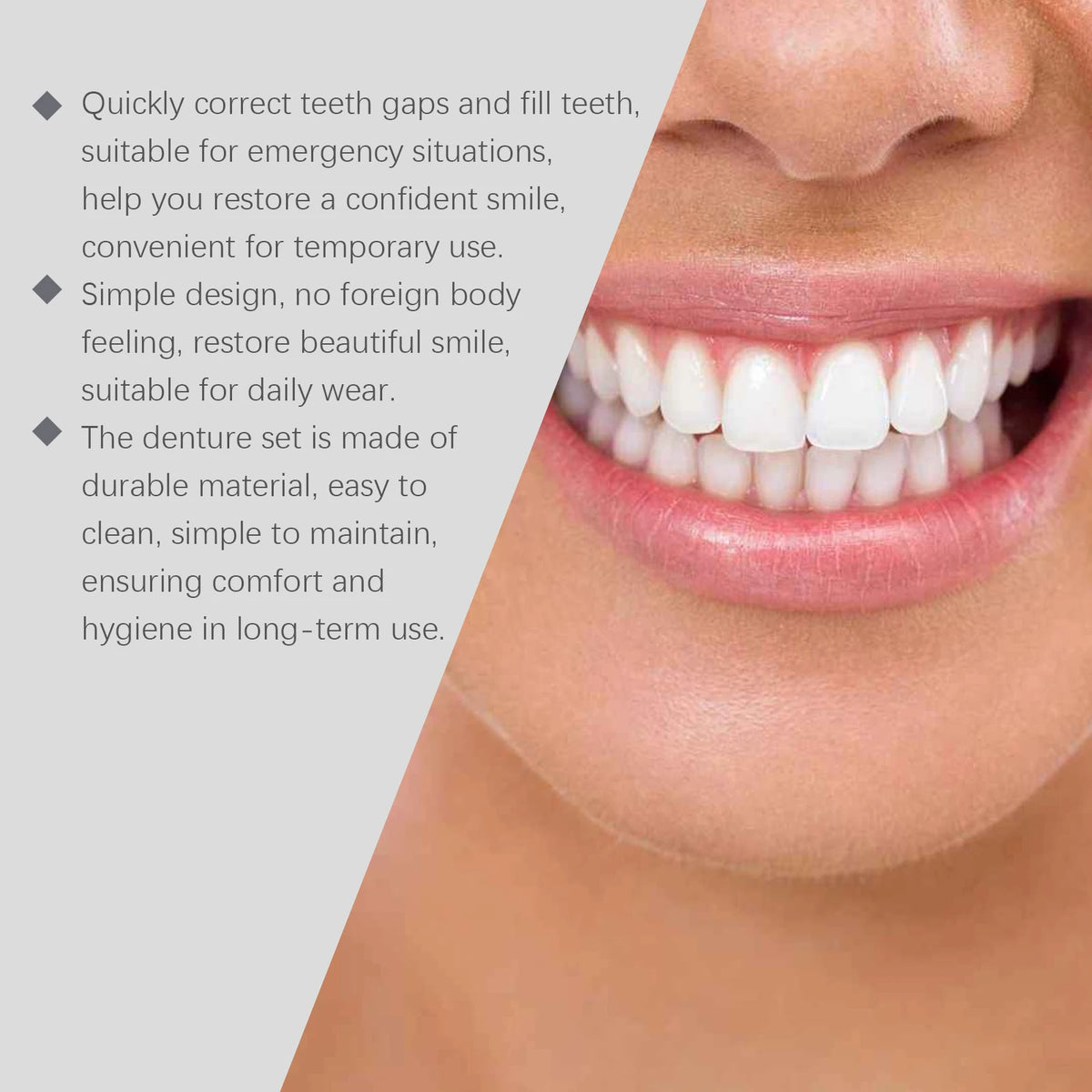 Silicone Denture Set and Temporary False Teeth for Improving Your Smile and Confidence