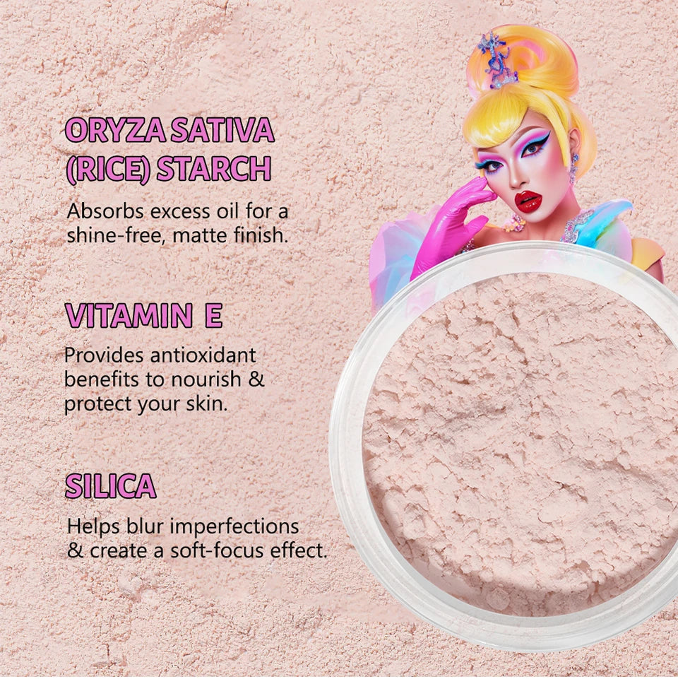 Loose Baking Powder and Translucent Setting Powder for Long Lasting Matte Makeup