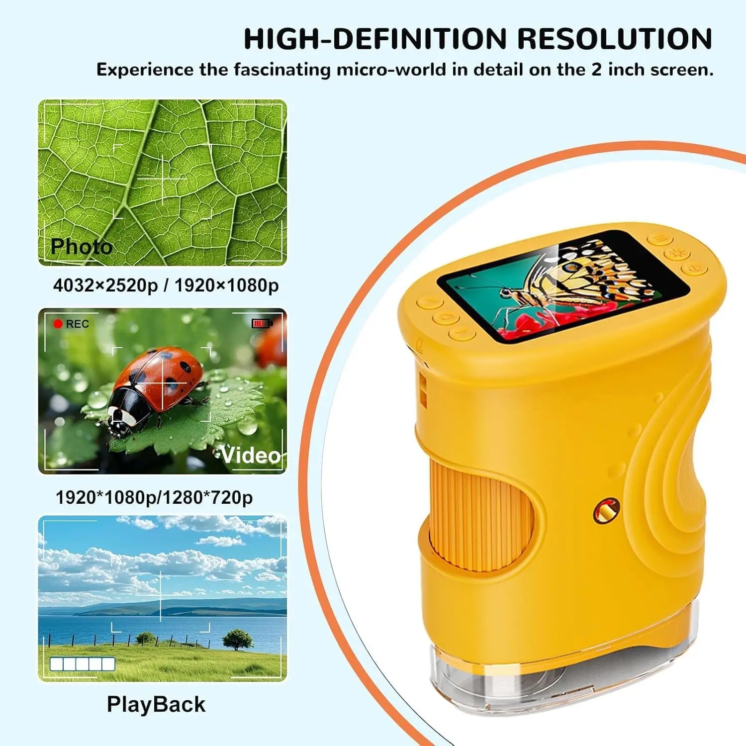 Handheld Microscope and Digital Science Toy for Kids Exploring Nature and Learning - 3