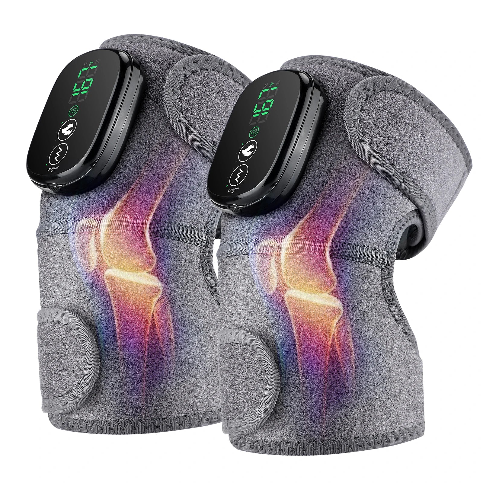 Heated Knee Massager and Vibration Heating Pad for Joint Pain Relief and Recovery - 1