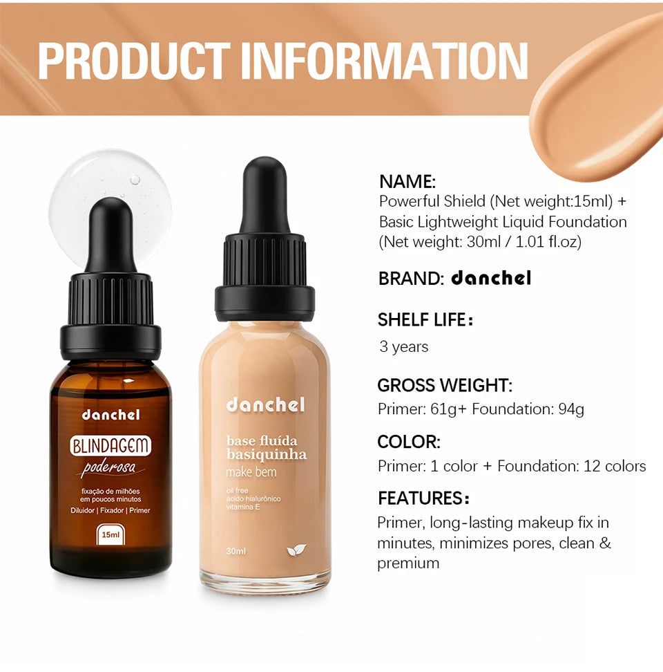 Face Makeup Set and Liquid Foundation Combo for Long Lasting Natural Daily Wear
