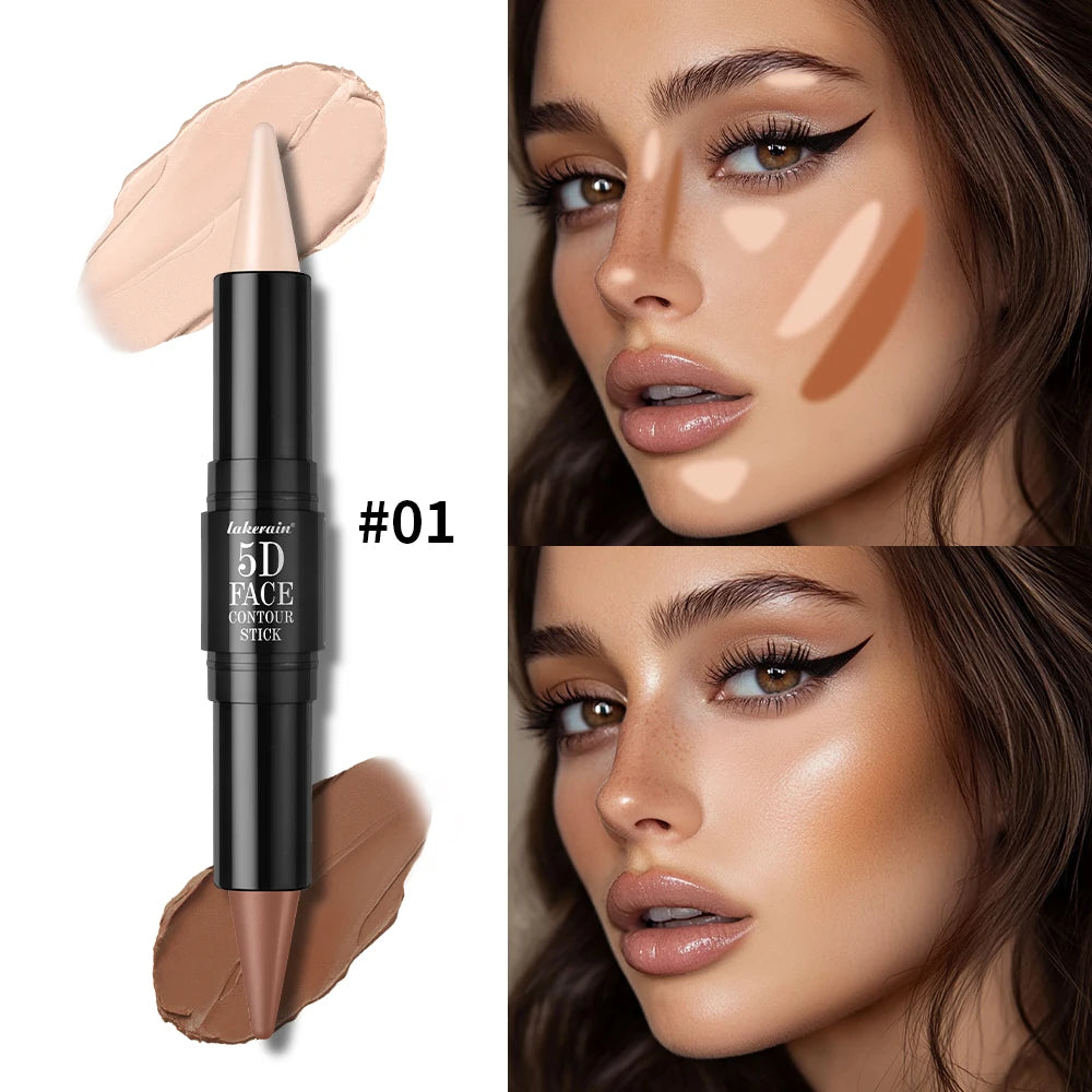Dual Ended Contour Stick and Face Highlighter for Perfect Sculpted Makeup Looks - 18