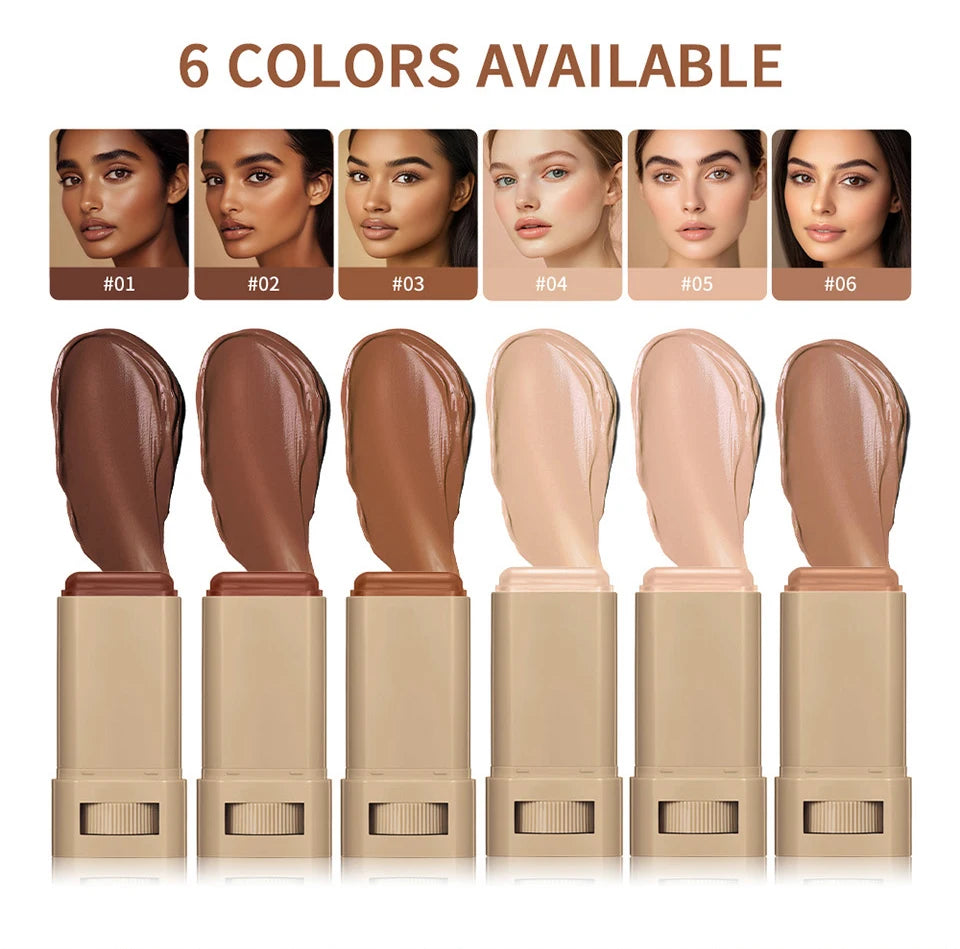 Foundation Stick and Pressed Powder Set for Daily Face Makeup and Holiday Gifting