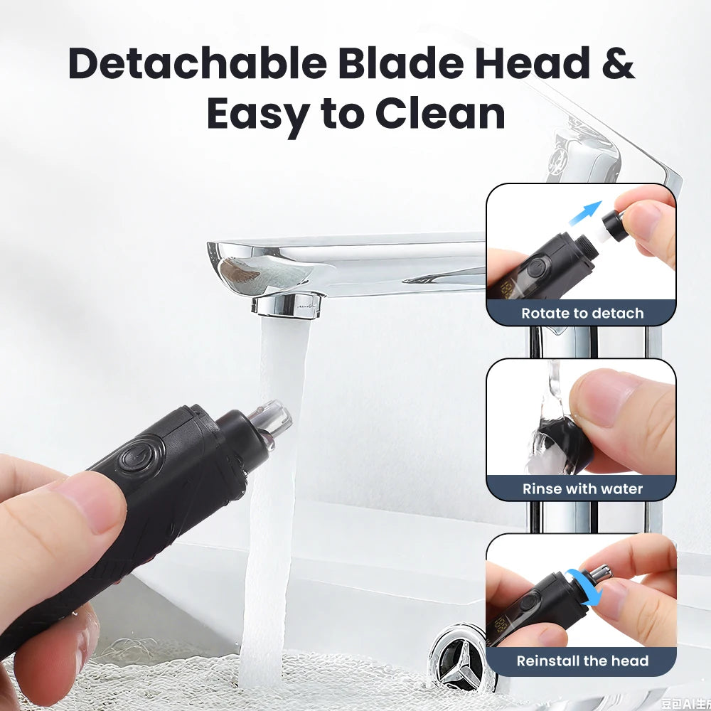 Electric Nose Hair Trimmer and Ear Grooming Tool for Painless Daily Care