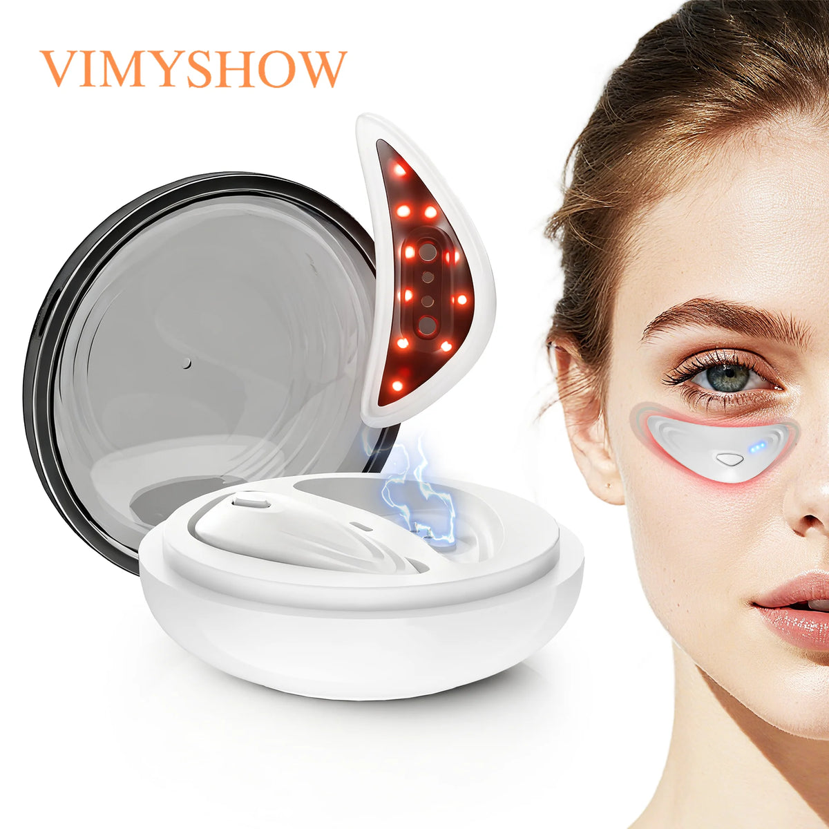 Red Light Eye Massager and Microcurrent Skincare Device for Dark Circles
