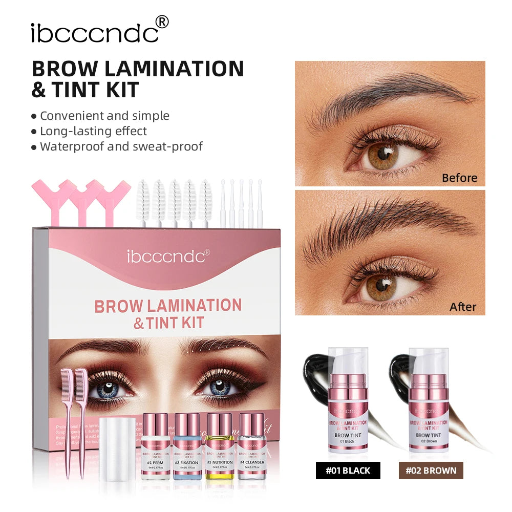 Brow Lamination and Eyebrow Tinting Kit for Professional Salon Results at Home - 1