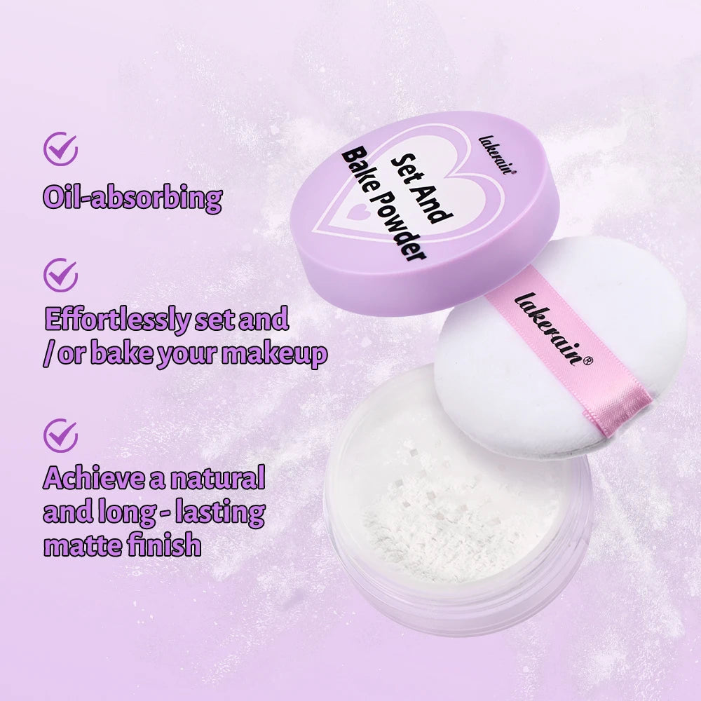 Loose Baking Powder and Translucent Setting Powder for Long Lasting Matte Makeup