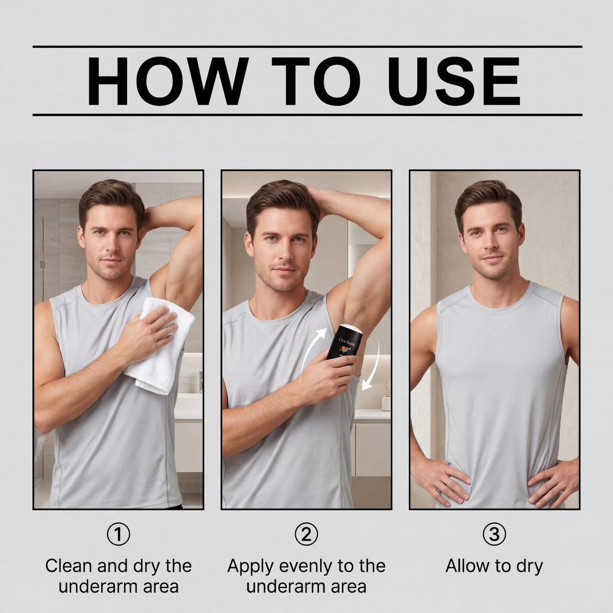 Men Solid Deodorant Stick and Underarm Odor Control for Daily Freshness