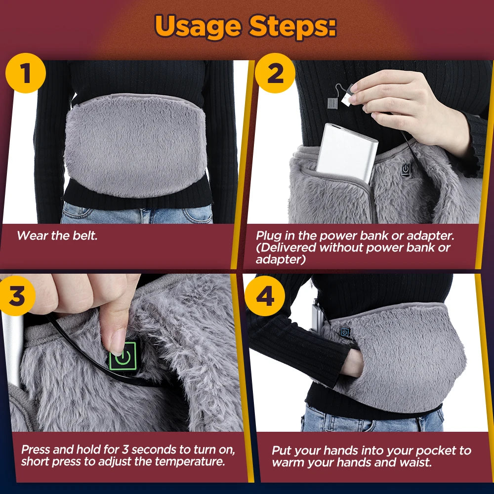 Electric Heating Belt and Abdominal Hand Warmer for Cold Relief and Daily Comfort