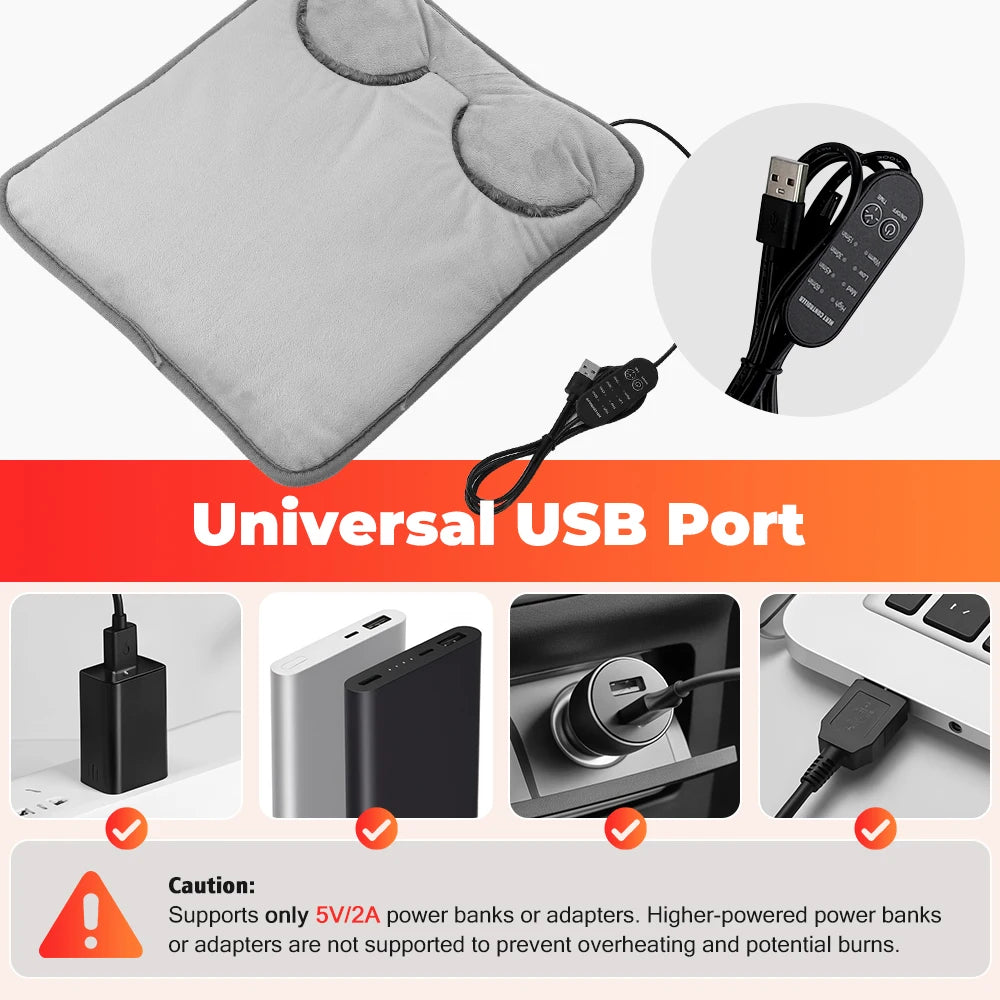 USB Foot Warmer and Electric Heating Pad for Cold Feet at Home or Office - 11