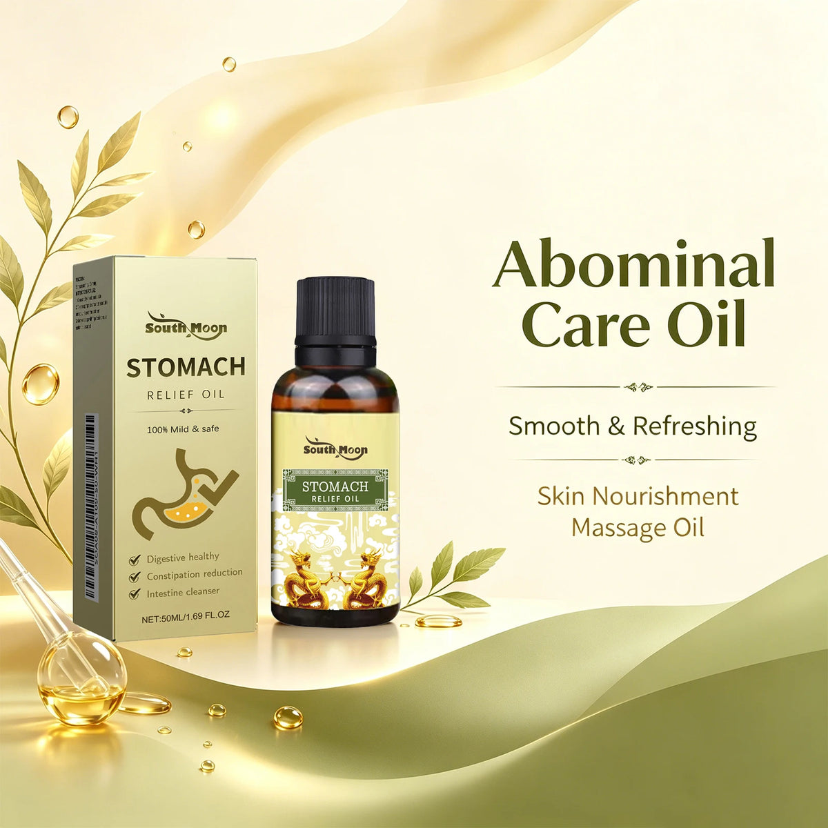 Stomach Relief Oil and Constipation Massage Oil for Daily Abdominal Skin Comfort