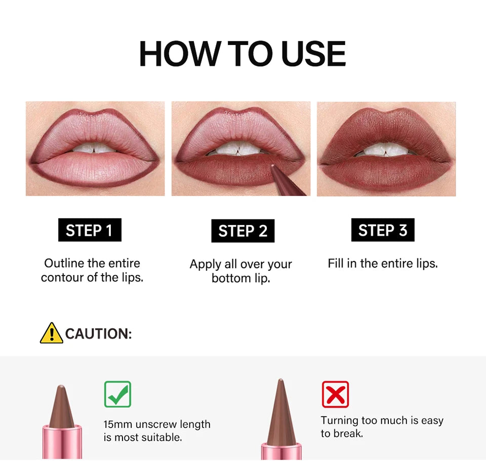 Matte Lip Liner and Lipstick Pen for Long Lasting Waterproof Daily Makeup Look - 23