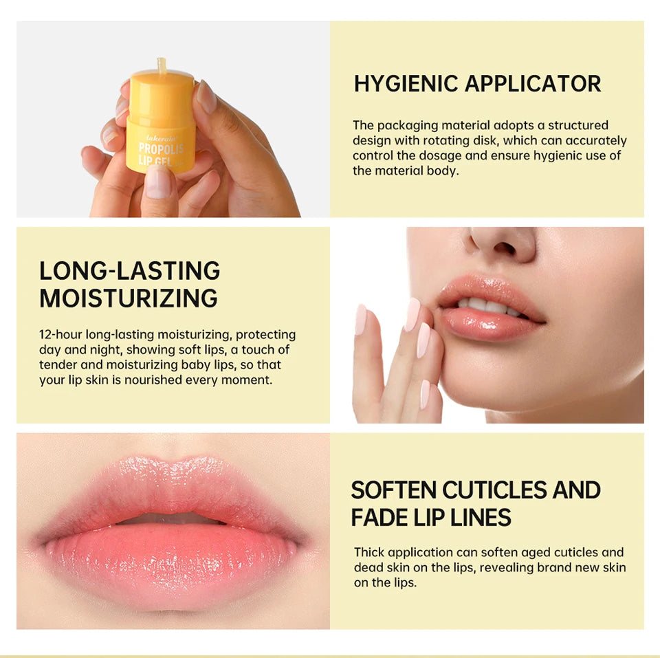 Propolis Lip Gel and Hydrating Lip Mask for Overnight Repair and Dry Lip Care - 9