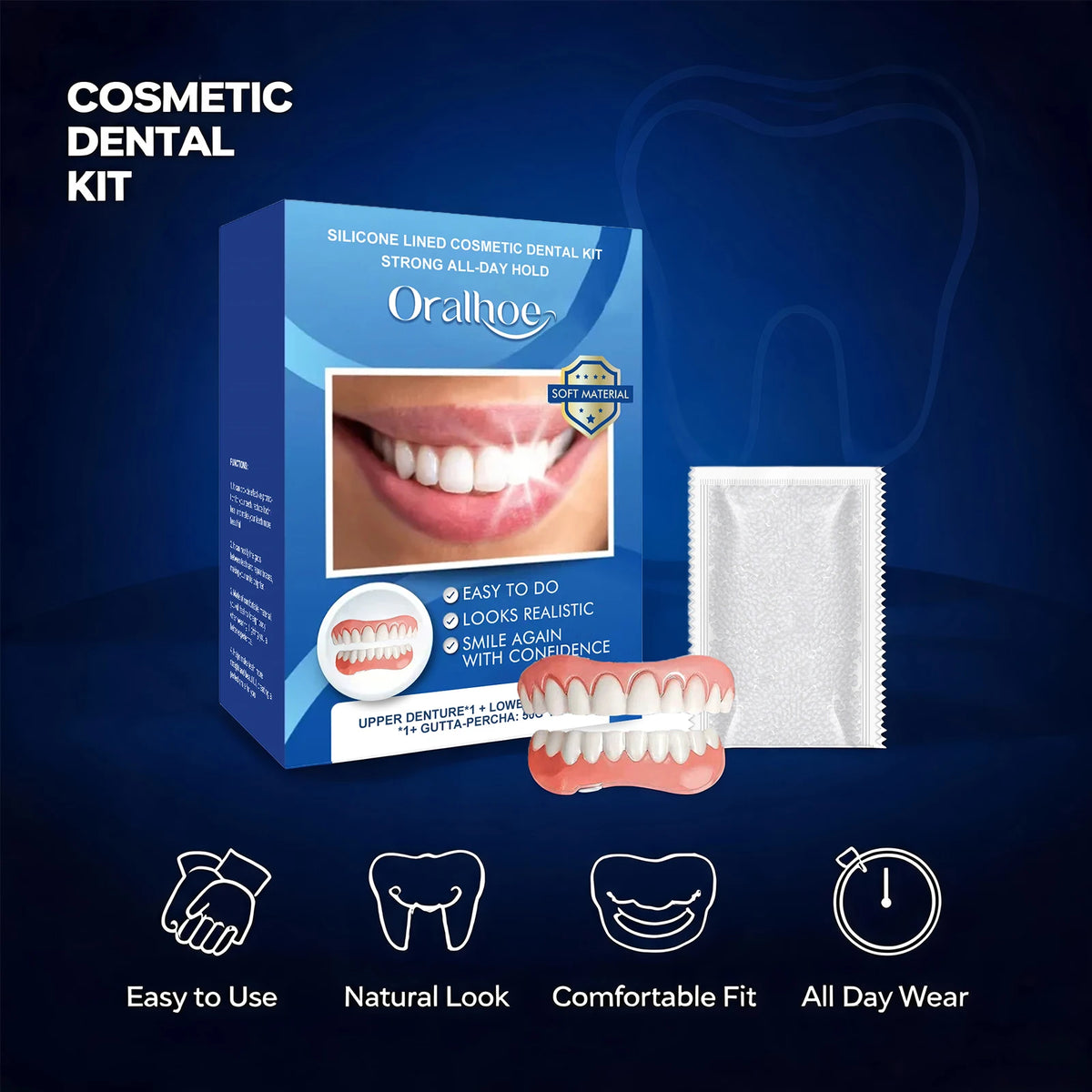 Cosmetic Dental Kit and Instant Fake Teeth for a Confident Natural Smile