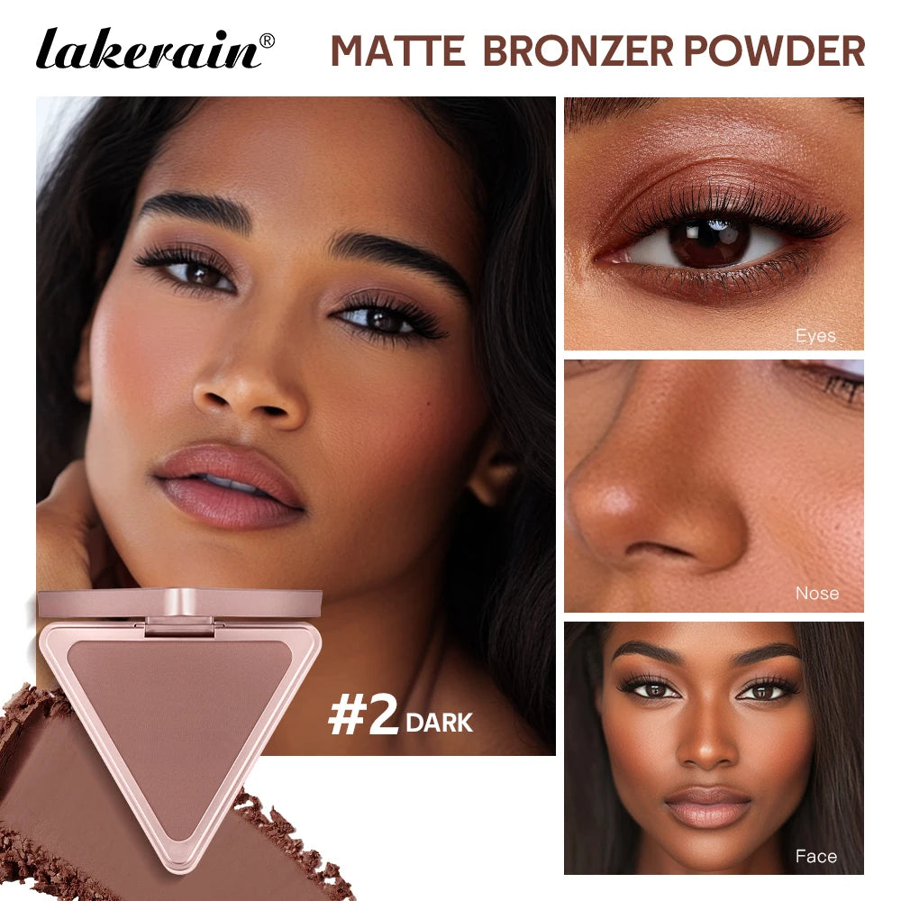 Matte Bronzer and Face Contour Powder for Sculpted Cheeks and Smooth Finish - 19