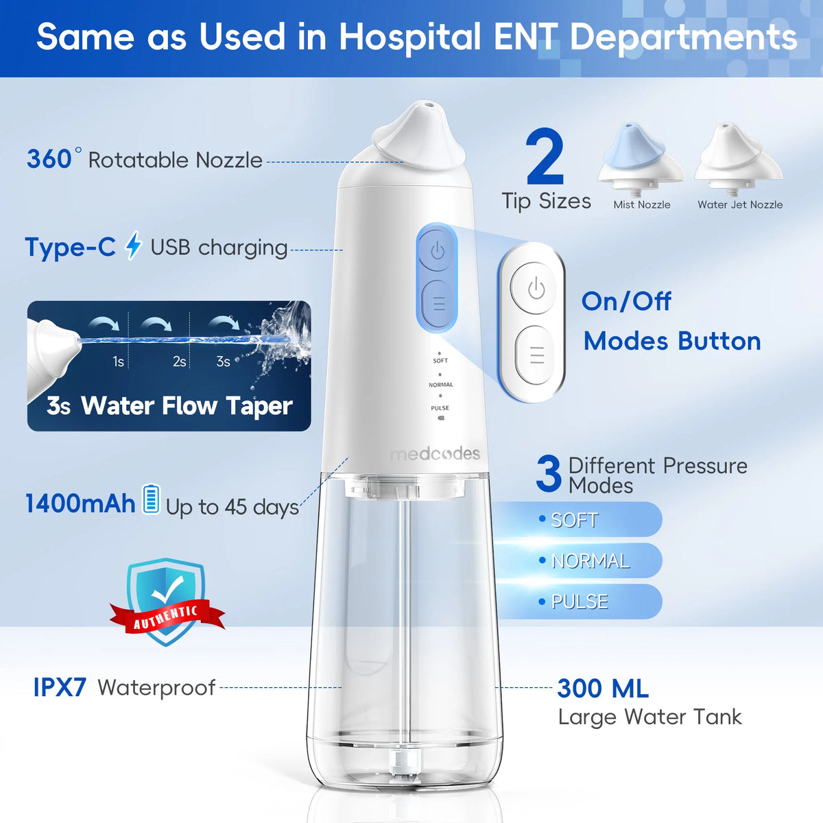 Electric Nasal Irrigator and Sinus Rinse Machine for Daily Allergy Relief at Home