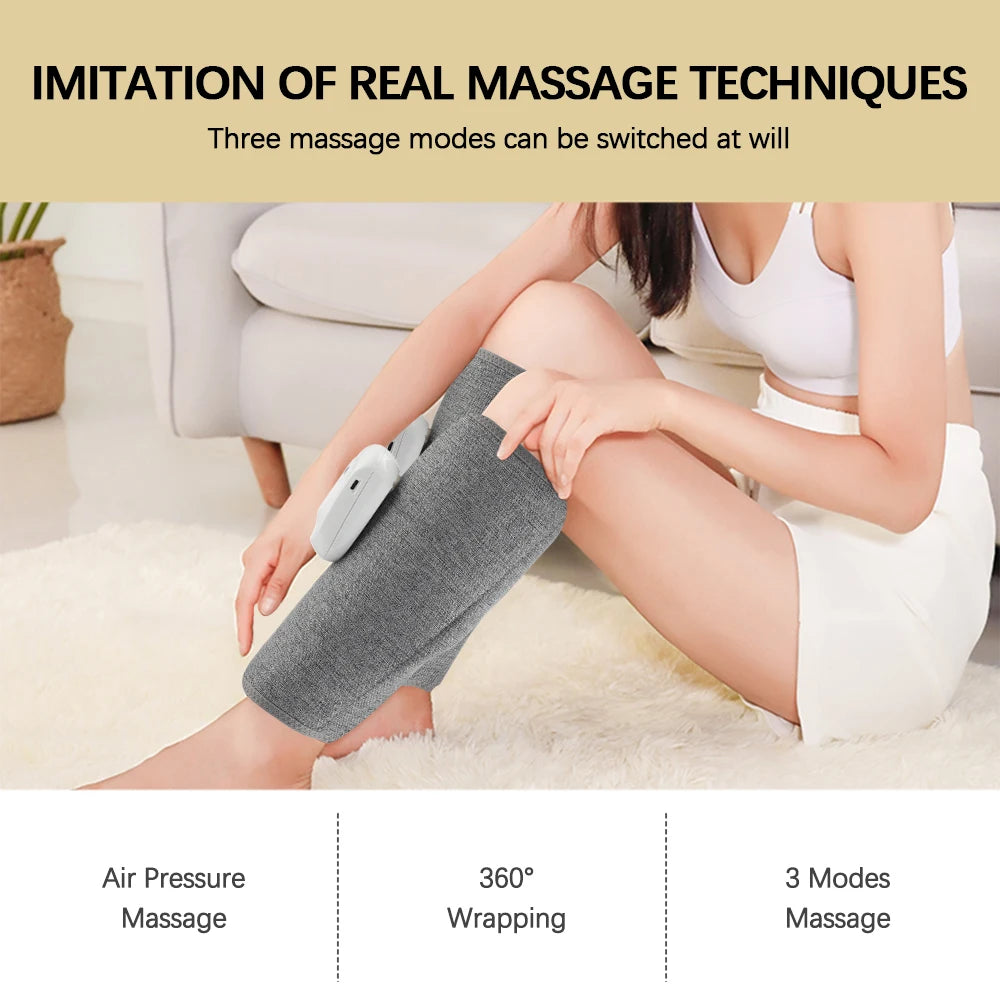 Electric Calf Massager and Leg Compression Wrap for Recovery and Circulation