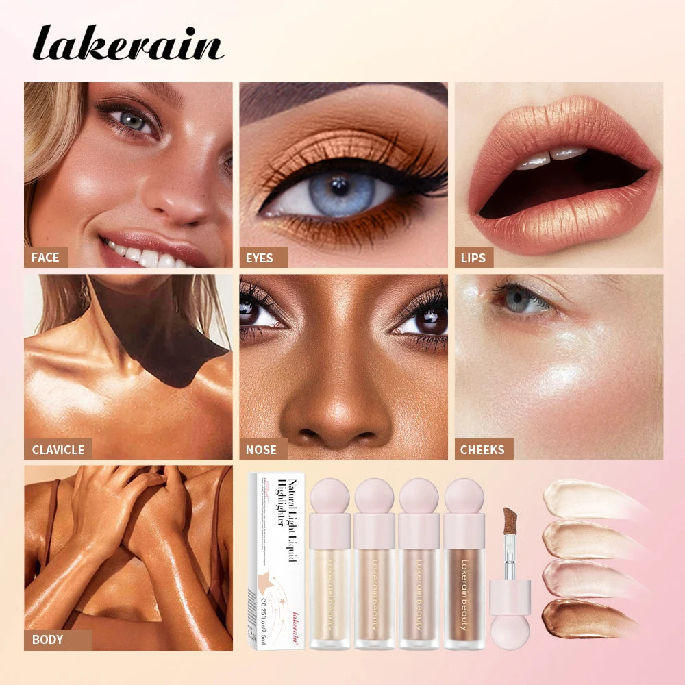 Liquid Highlighter and Shimmer Makeup Luminizer for Radiant Glow and Beauty