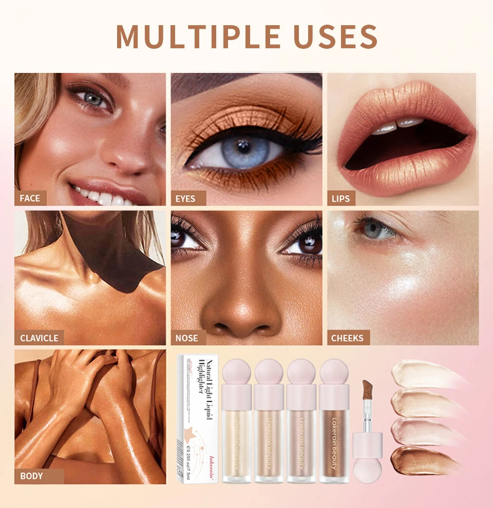 Liquid Highlighter and Shimmer Makeup Luminizer for Radiant Glow and Beauty - 12