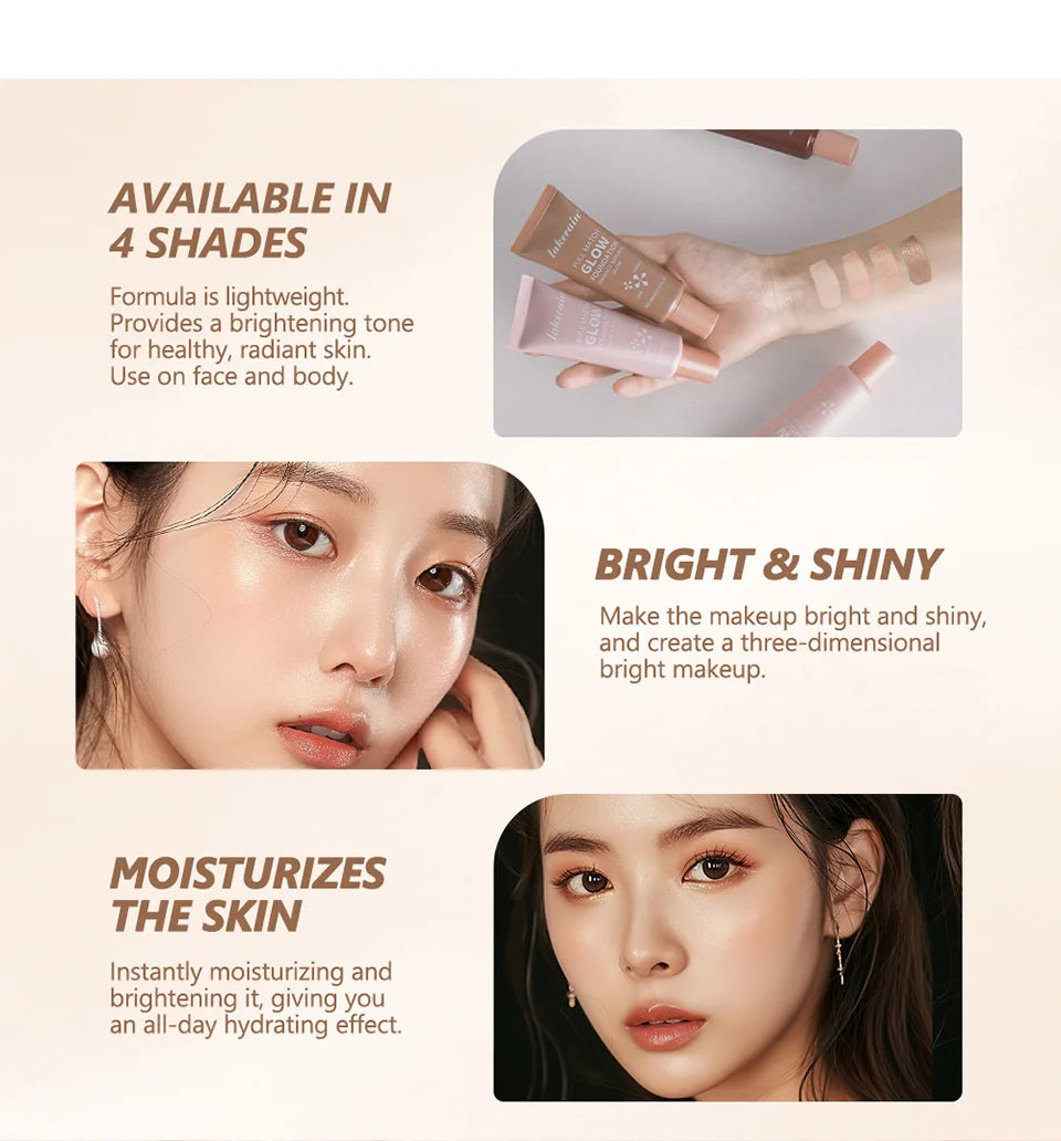 Liquid Glow Foundation and Illuminating Makeup Base for Radiant Skin Coverage