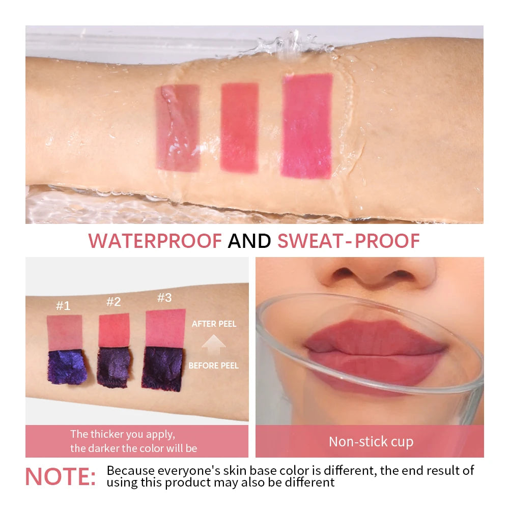 Peel Off Lip Stain and Long Lasting Matte Lip Tint for Daily Wear and Events