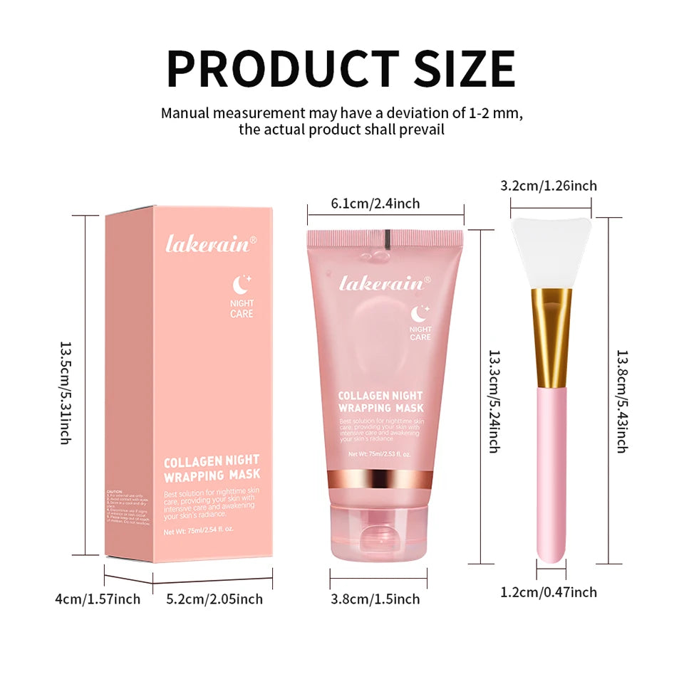Collagen Night Wrapping Mask and Peel Off Facial Treatment for Overnight Repair - 14
