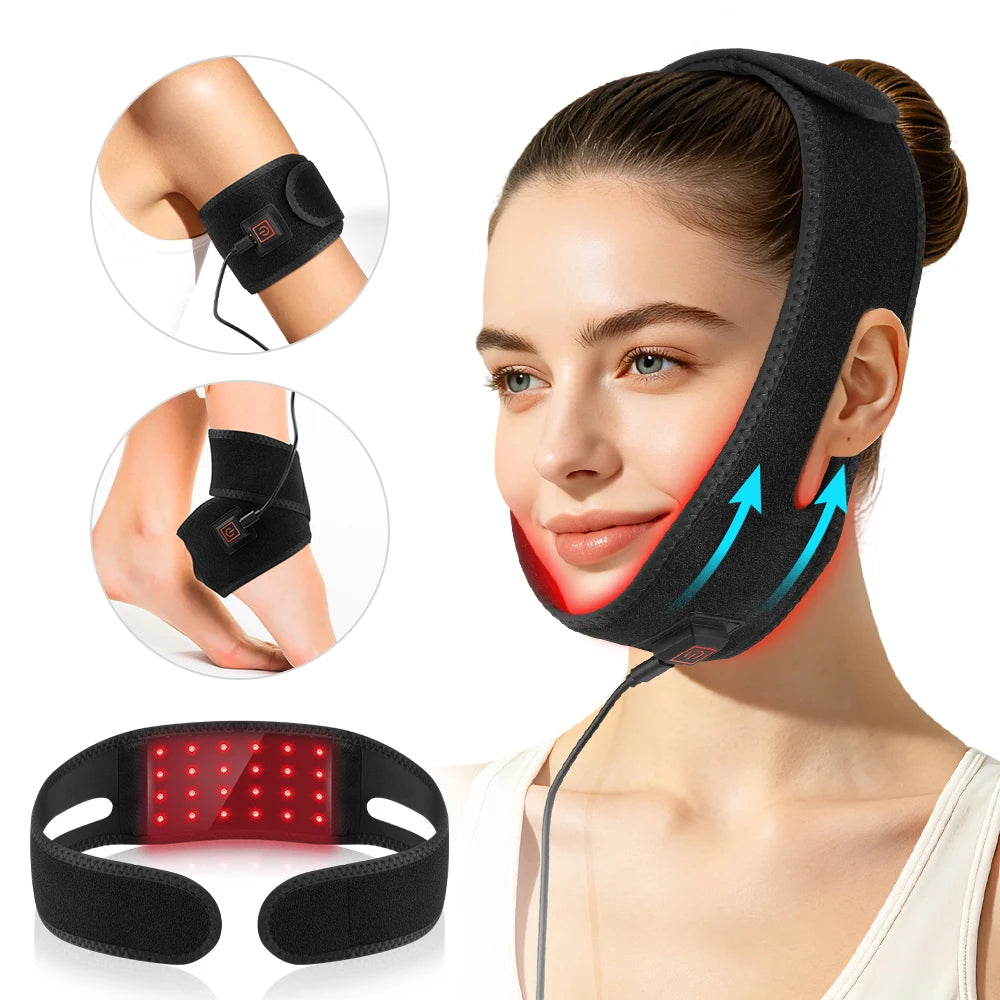 Red Light Therapy Belt and Infrared Heat Wrap for Face Neck and Body Relaxation
