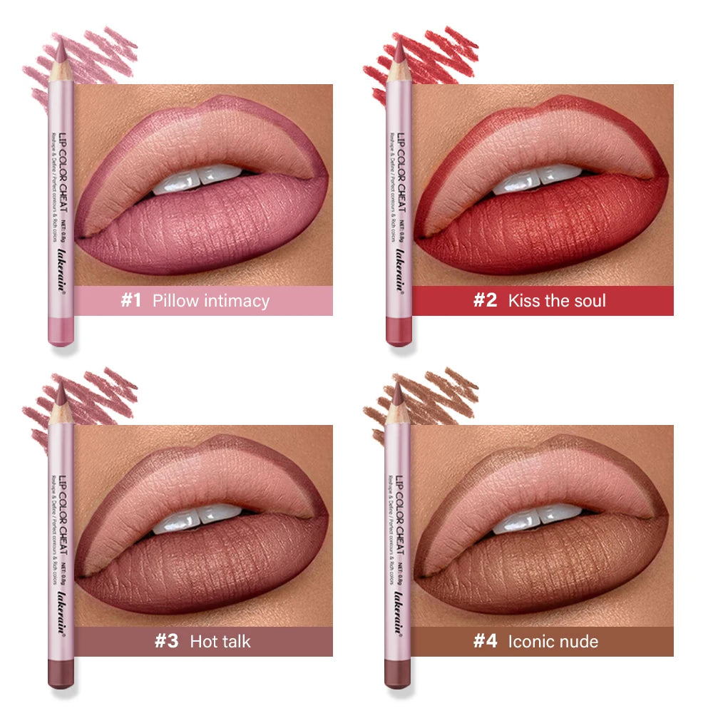 Matte Lip Liner and Waterproof Lip Contour Pencil for Defining Shapes Daily
