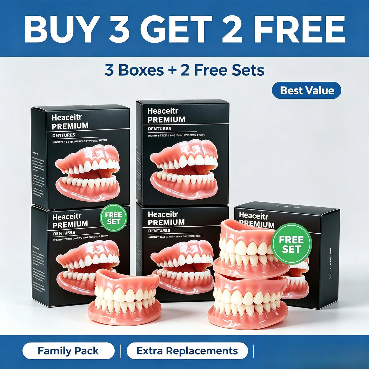 Slim Custom Fit Dentures and Flexible Cosmetic Teeth for Natural Smile Comfort