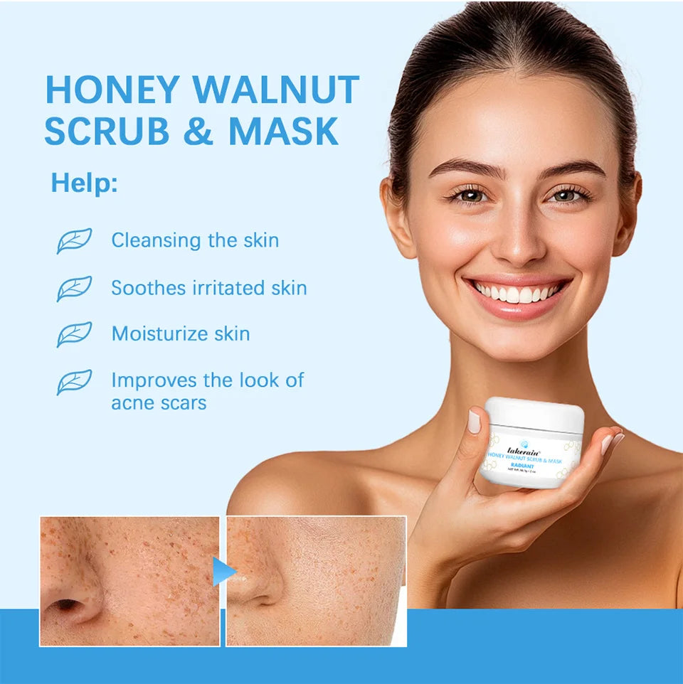 Honey Facial Scrub and Exfoliating Mask for Deep Cleansing and Glowing Skin