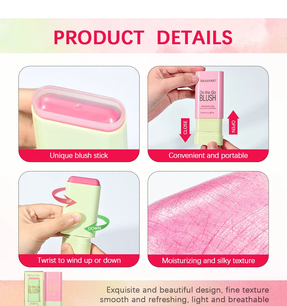 Tinted Moisture Stick and Cream Blush for Natural Makeup Look on the Go - 13
