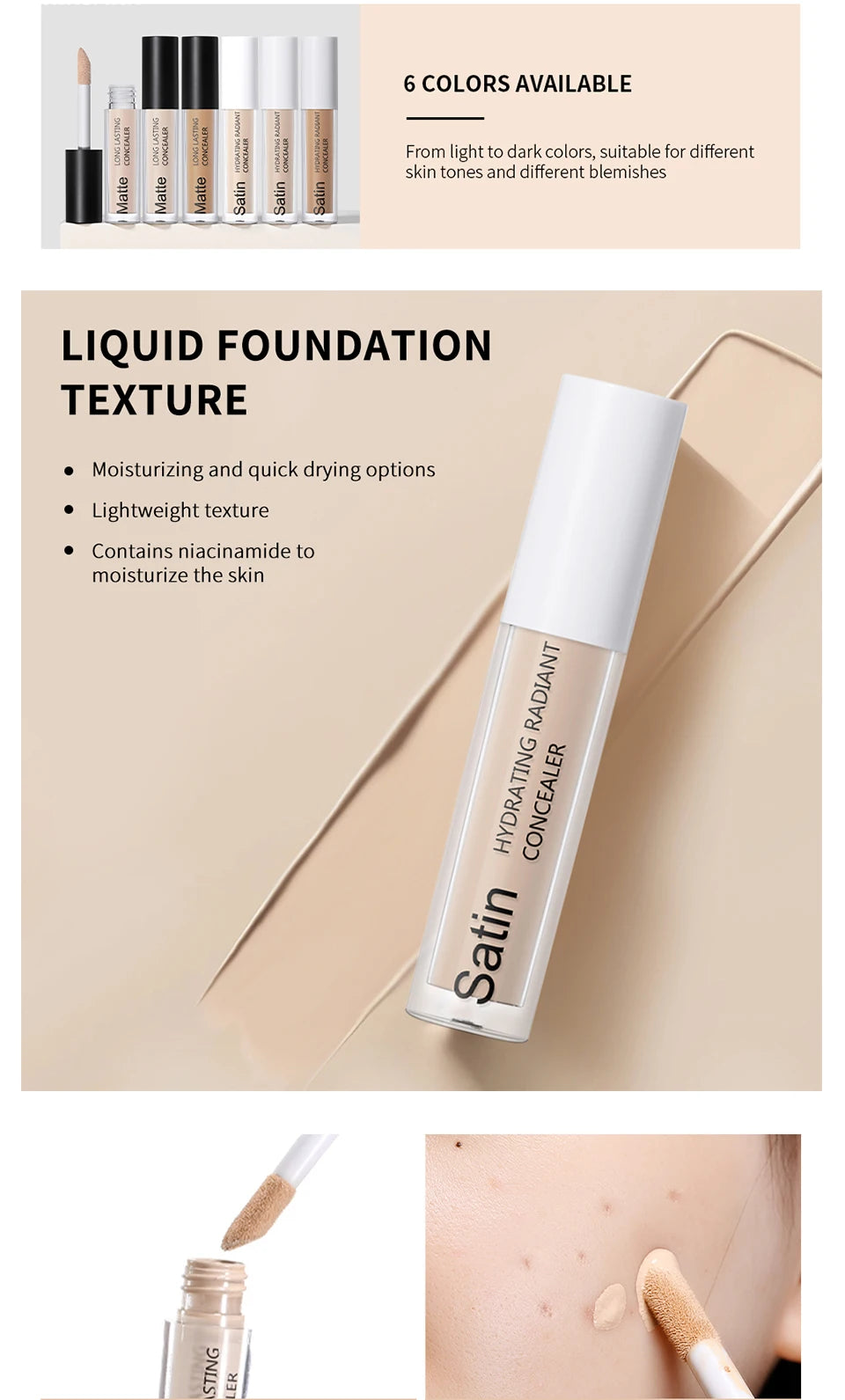 Liquid Concealer and Full Coverage Makeup for Flawless Daily Skin Perfection - 13