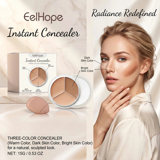 3 Color Cream Concealer Palette and Face Makeup Corrector for Daily Use
