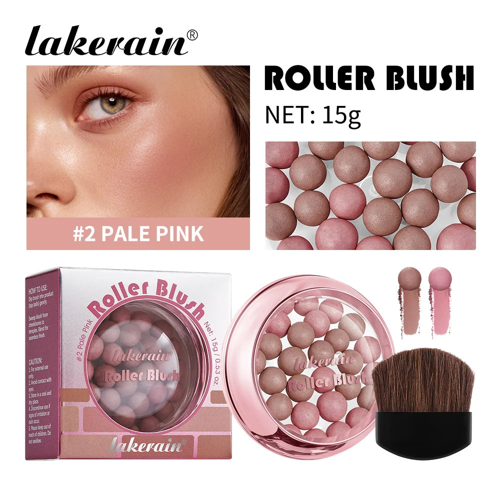 Roller Blush and Shimmer Powder Beads for Natural Glowing Cheek Makeup - 24