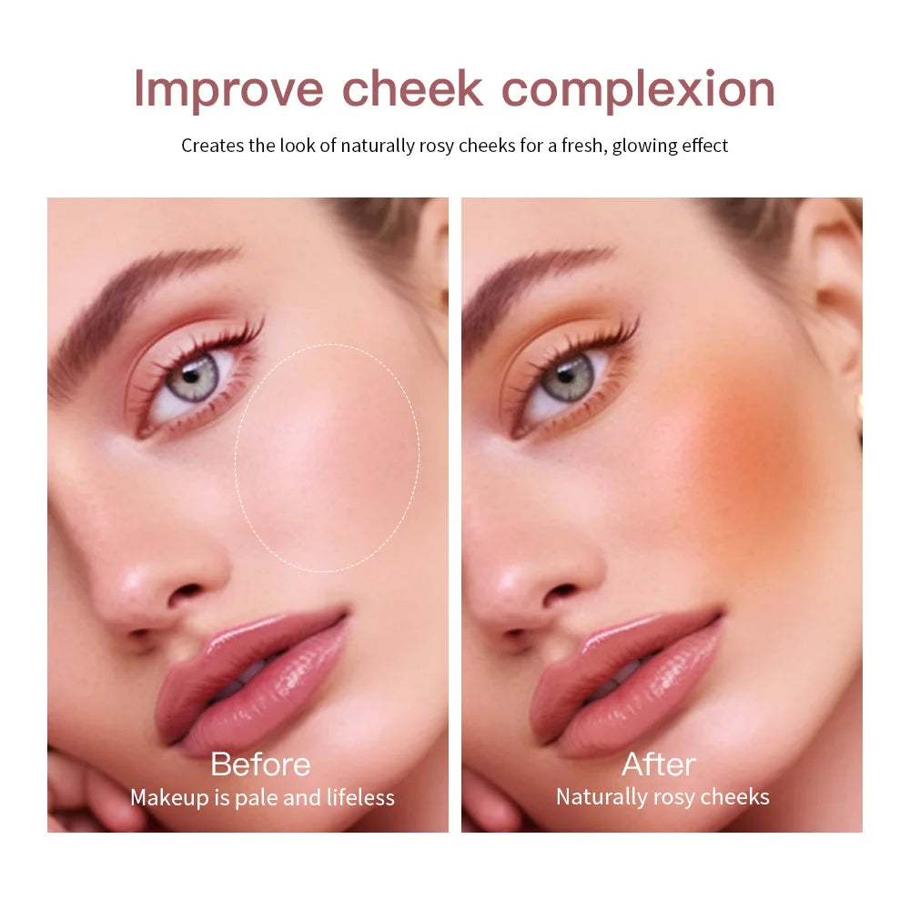 Matte Embossed Blush Palette and Facial Blusher Powder for Natural Makeup Looks - 5