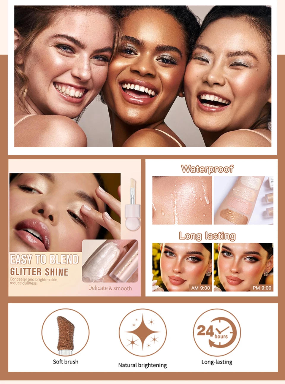 Liquid Highlighter and Shimmer Makeup Luminizer for Radiant Glow and Beauty