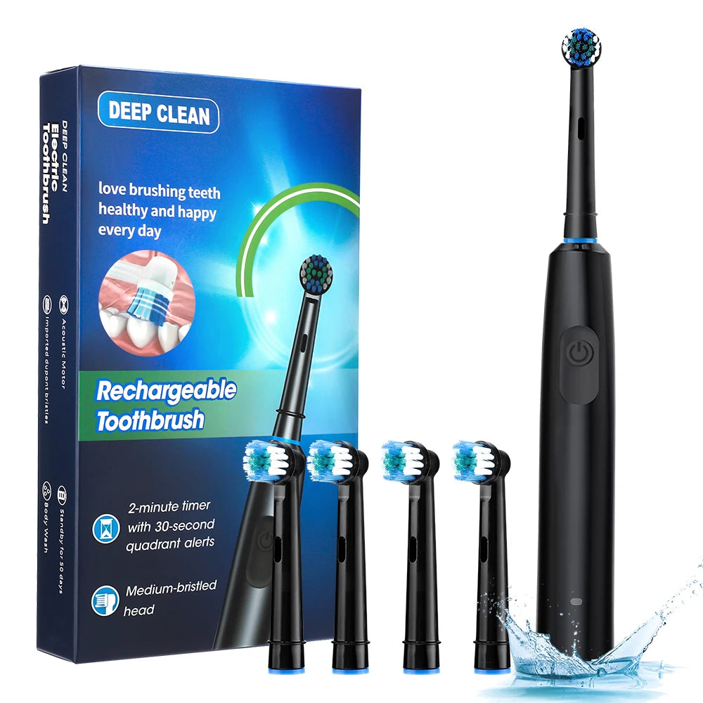 Rotating Electric Toothbrush and Rechargeable Rotary Brush for Oral Hygiene