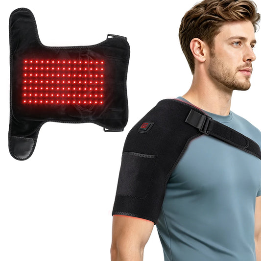 Electric Heated Shoulder Brace and Red Light Therapy Wrap for Muscle Relief