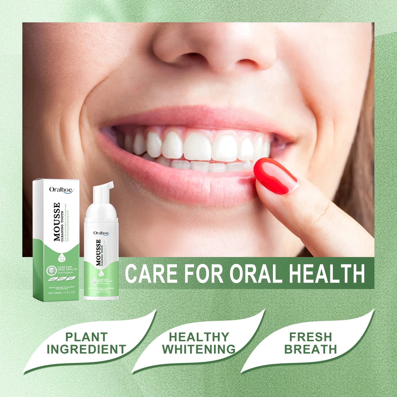Whitening Foaming Toothpaste and Dental Mousse for Daily Teeth Stain Removal - 10