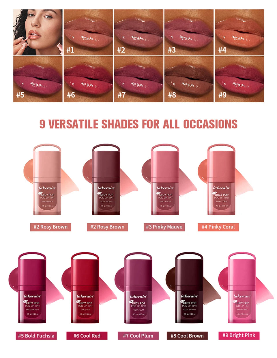Juicy Pop Pod Lip Tint and Moisturizing Gloss for Daily Hydrating Makeup