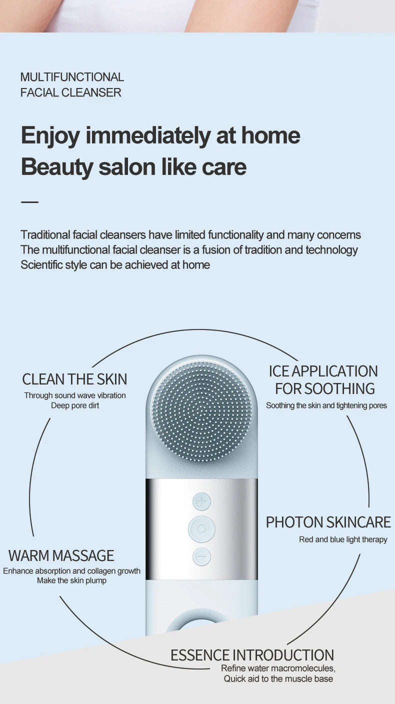 Facial Cleansing Brush and Silicone Face Scrubber for Deep Pore Cleaning and Skincare - 9