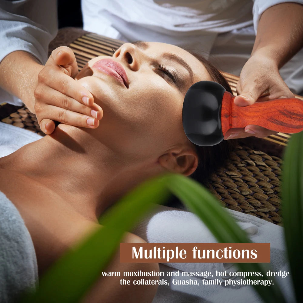 Electric Gua Sha Massager and Hot Stone Tool for Muscle Relief and Body Therapy