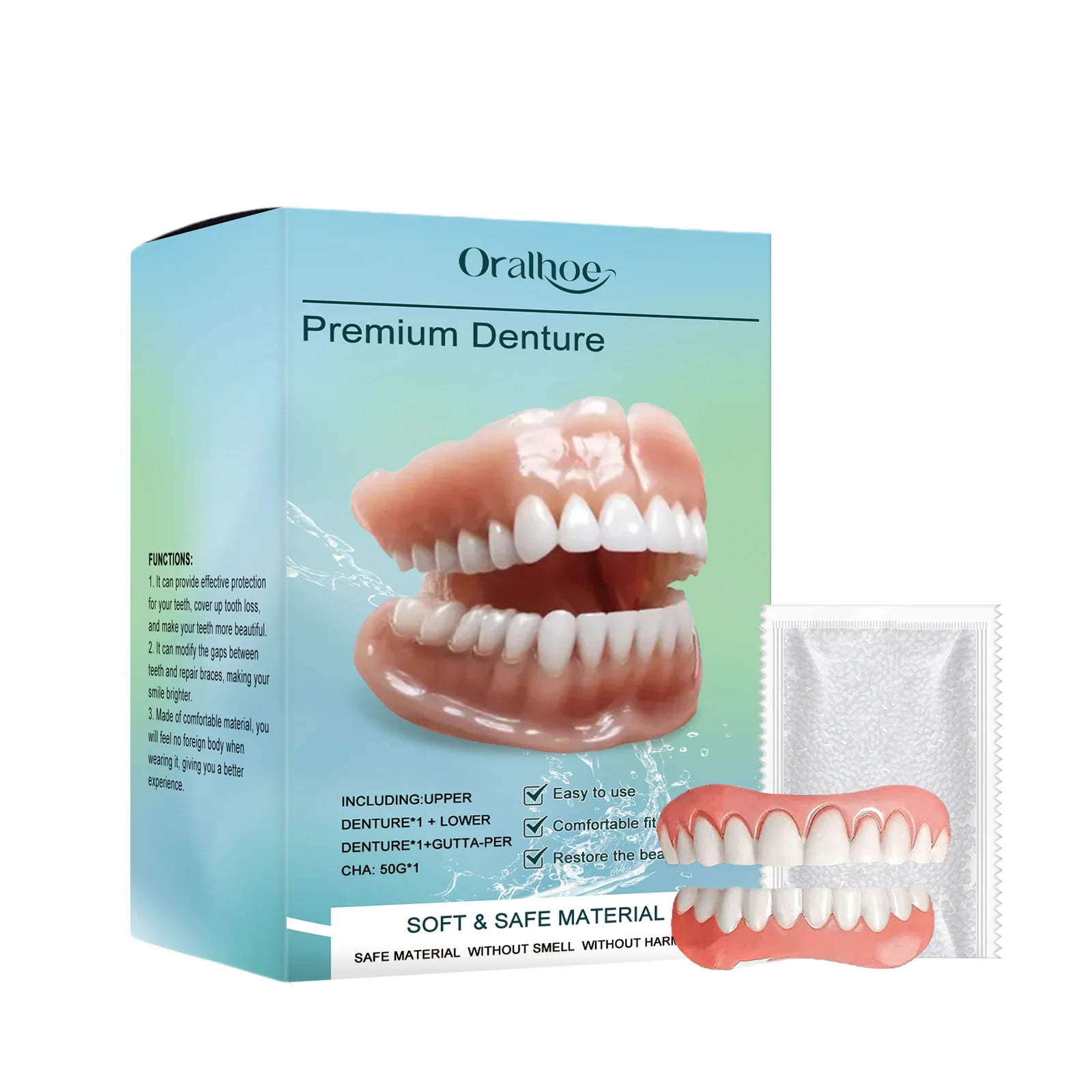 Silicone Denture Set and Temporary False Teeth for Improving Your Smile and Confidence - 16
