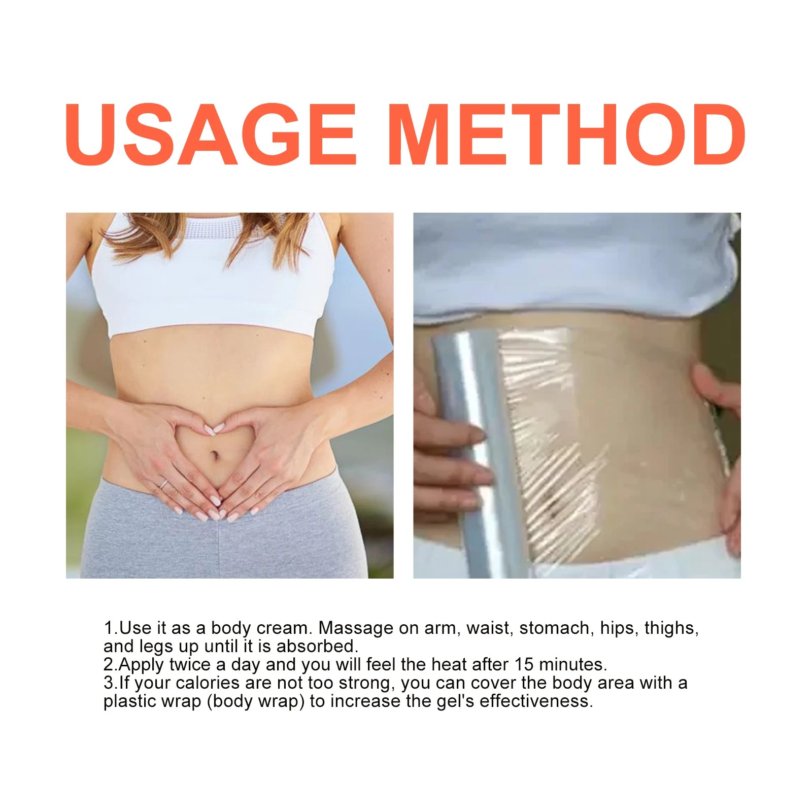 Hot Cream and Cellulite Massage Gel for Body Slimming and Skin Tightening - 11