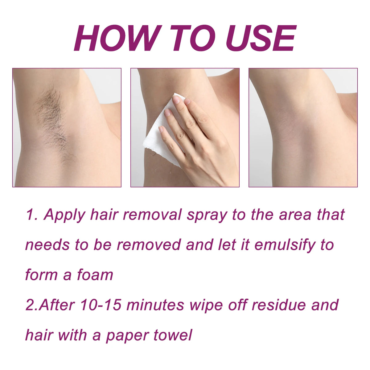 Body Hair Remover Spray and Depilatory Mousse for Smooth Skin Maintenance