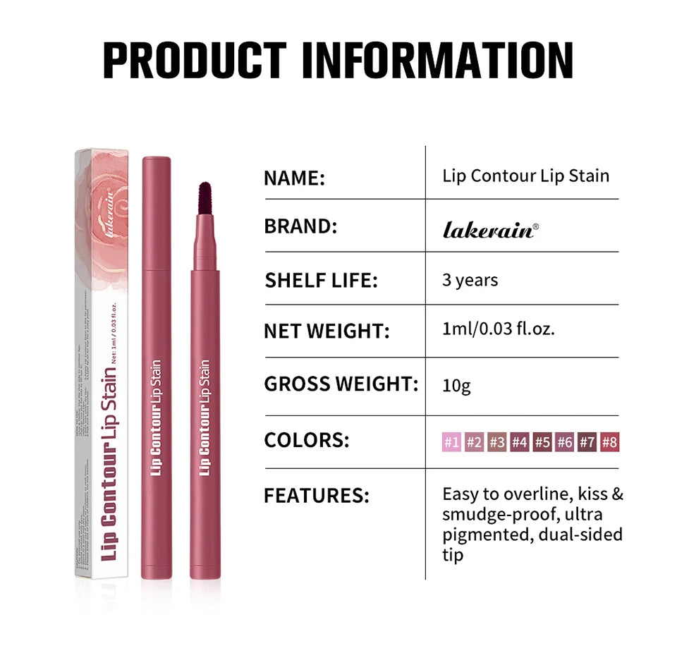 Lip Contour Lip Stain and Long Lasting Liner for Perfect Daily Makeup Looks - 16