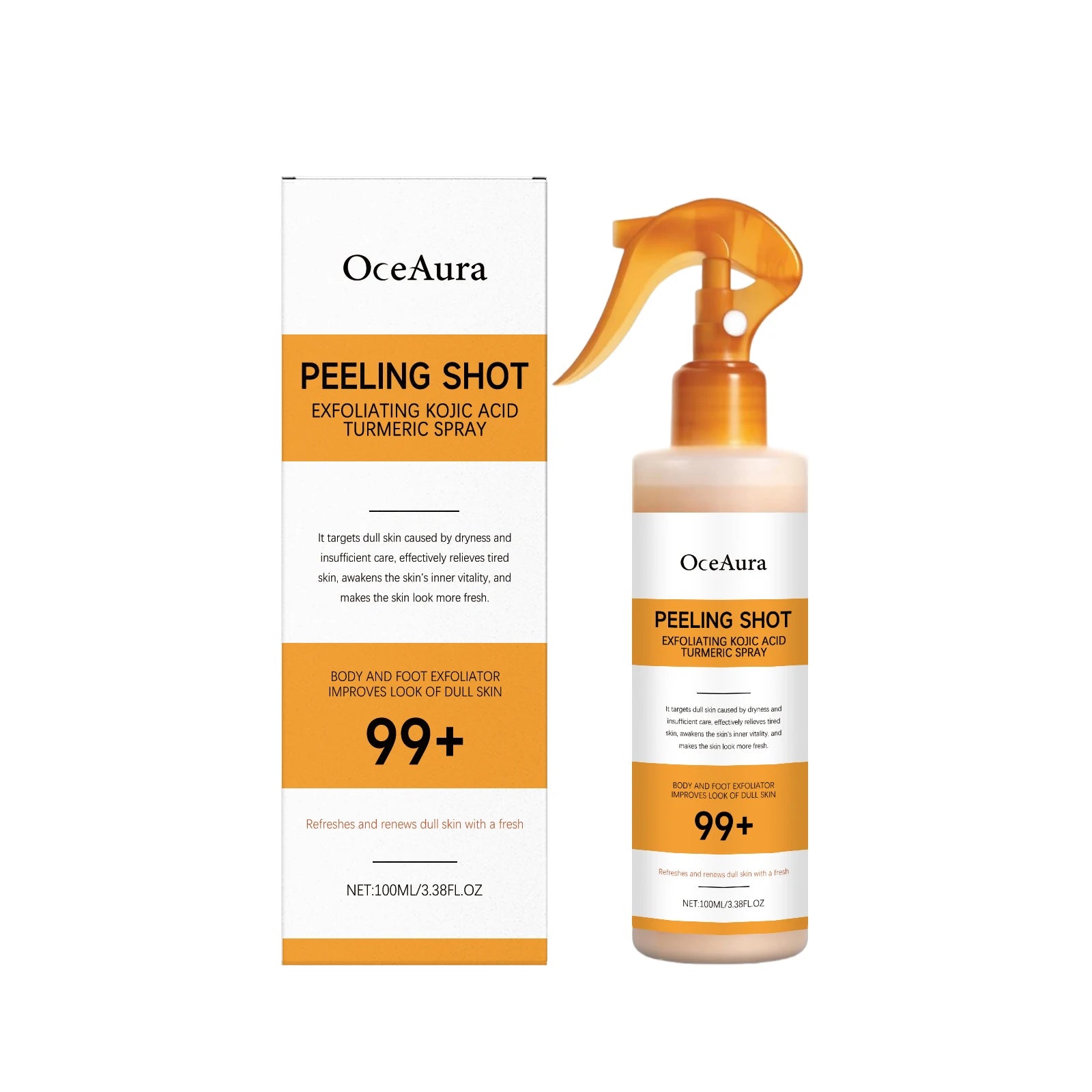 Exfoliating Spray and Skin Brightening Serum for Body and Foot Care Routine - 16