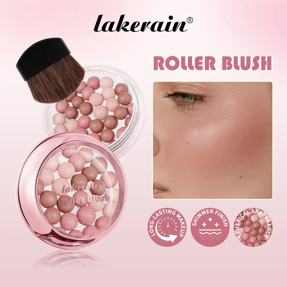 Roller Blush and Shimmer Powder Beads for Natural Glowing Cheek Makeup - 7